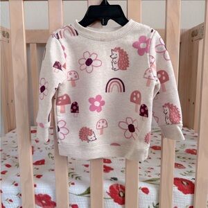 Garanimals Cream and Pink Floral Sweatshirt & Matching Pants